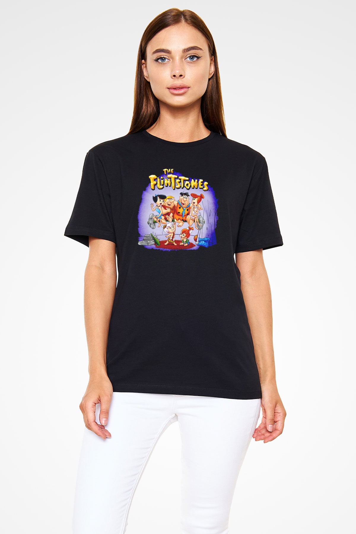 The Flintstones Taş Devri Siyah Unisex Tişört