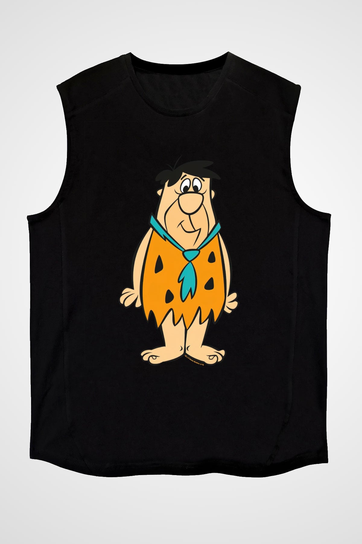 The Flintstones Taş Devri Siyah Unisex  Kolsuz Tişört