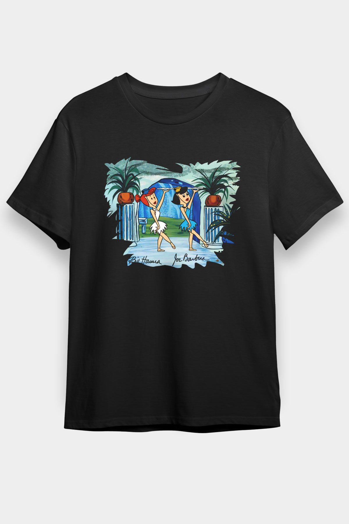 The Flintstones Taş Devri Siyah Unisex Tişört