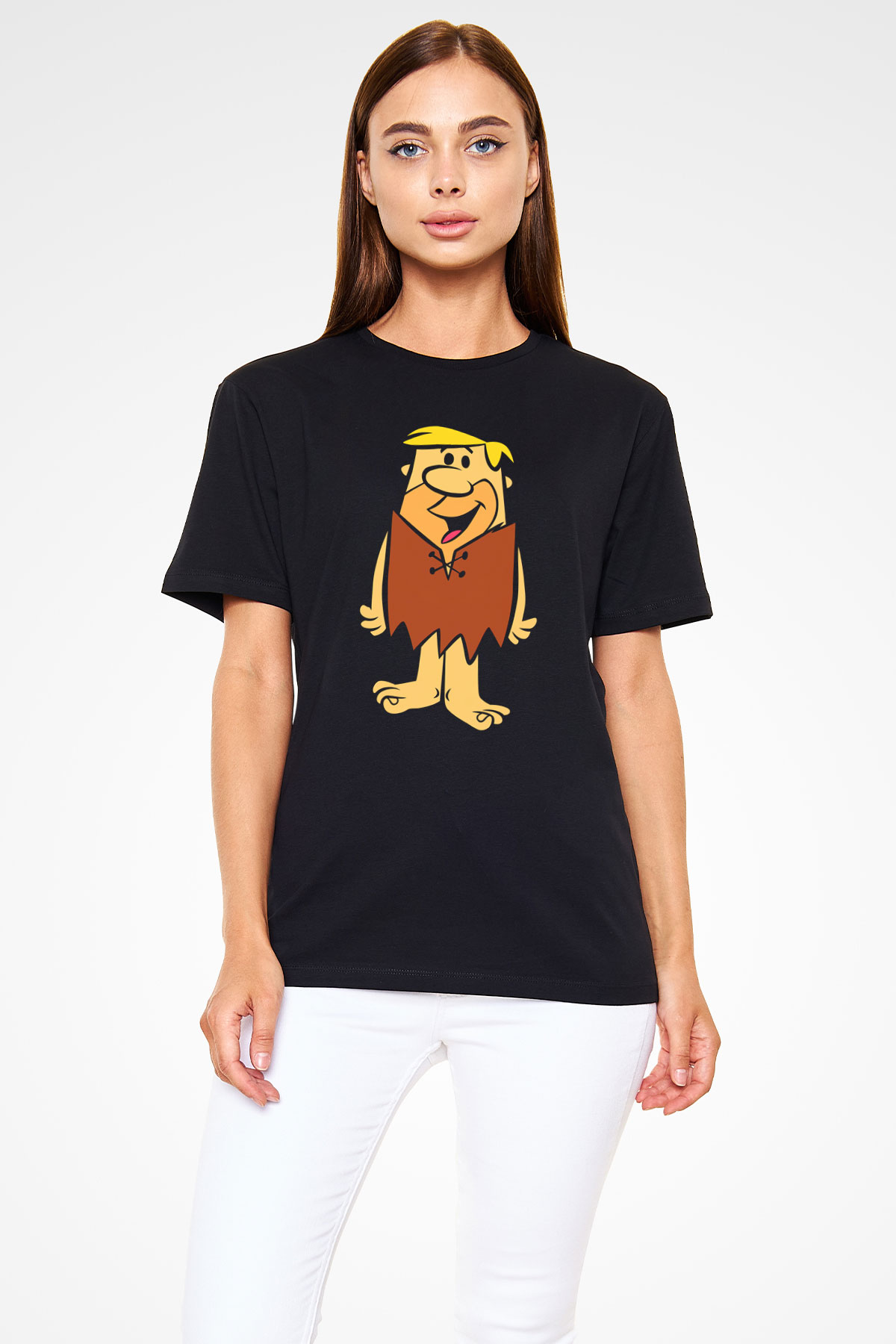 The Flintstones Taş Devri Siyah Unisex Tişört