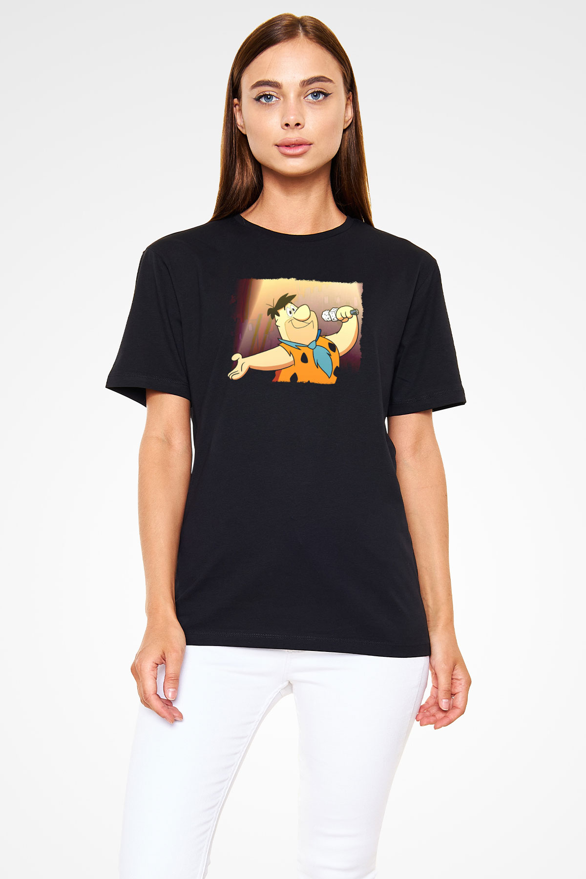 The Flintstones Taş Devri Siyah Unisex Tişört
