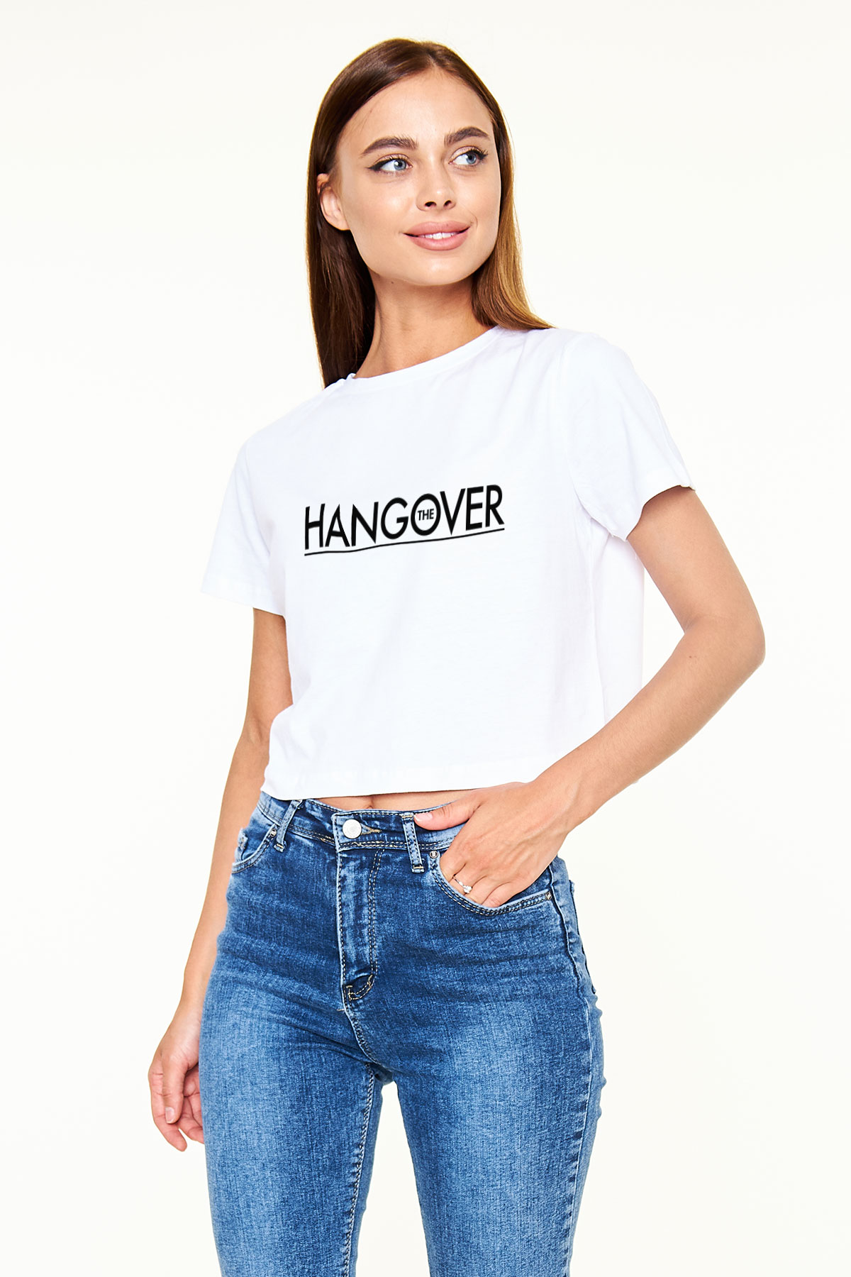 The Hangover Beyaz Croptop Tişört