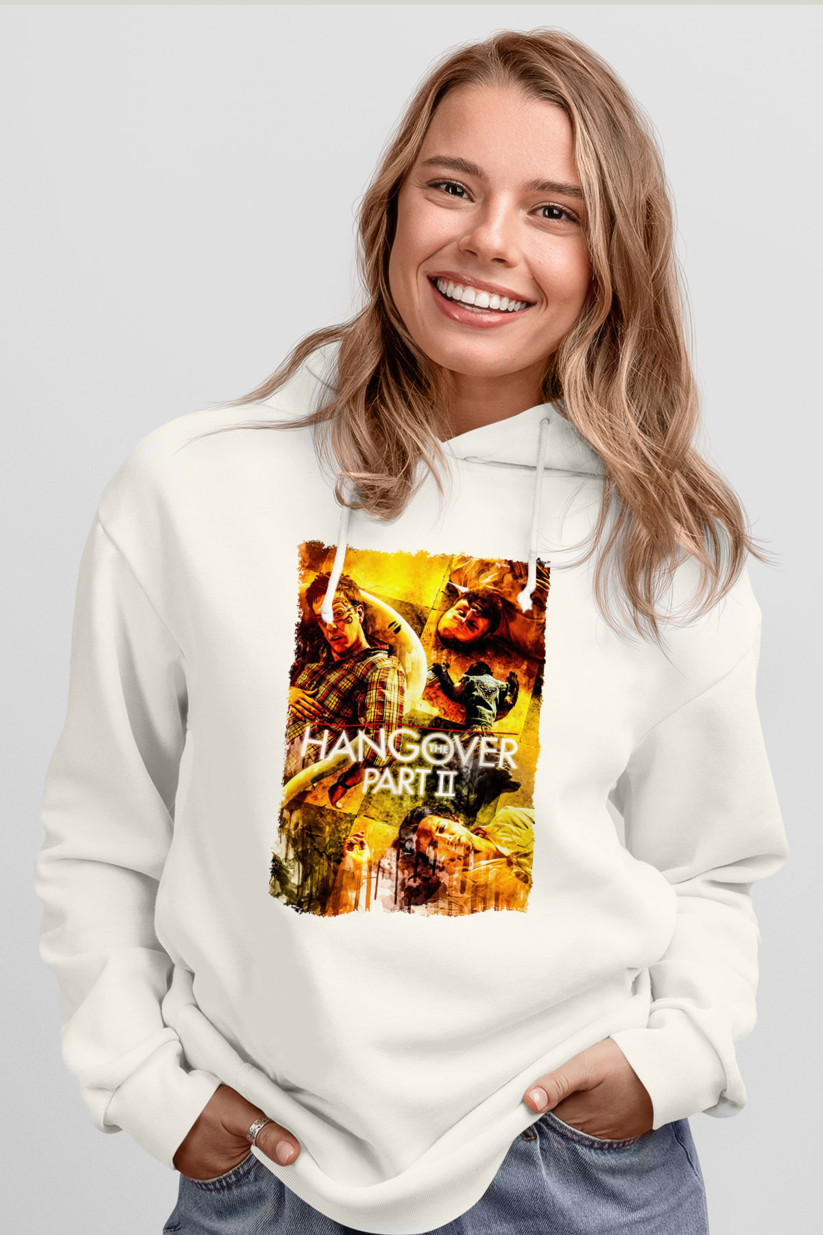 The Hangover Beyaz Unisex Hoodie