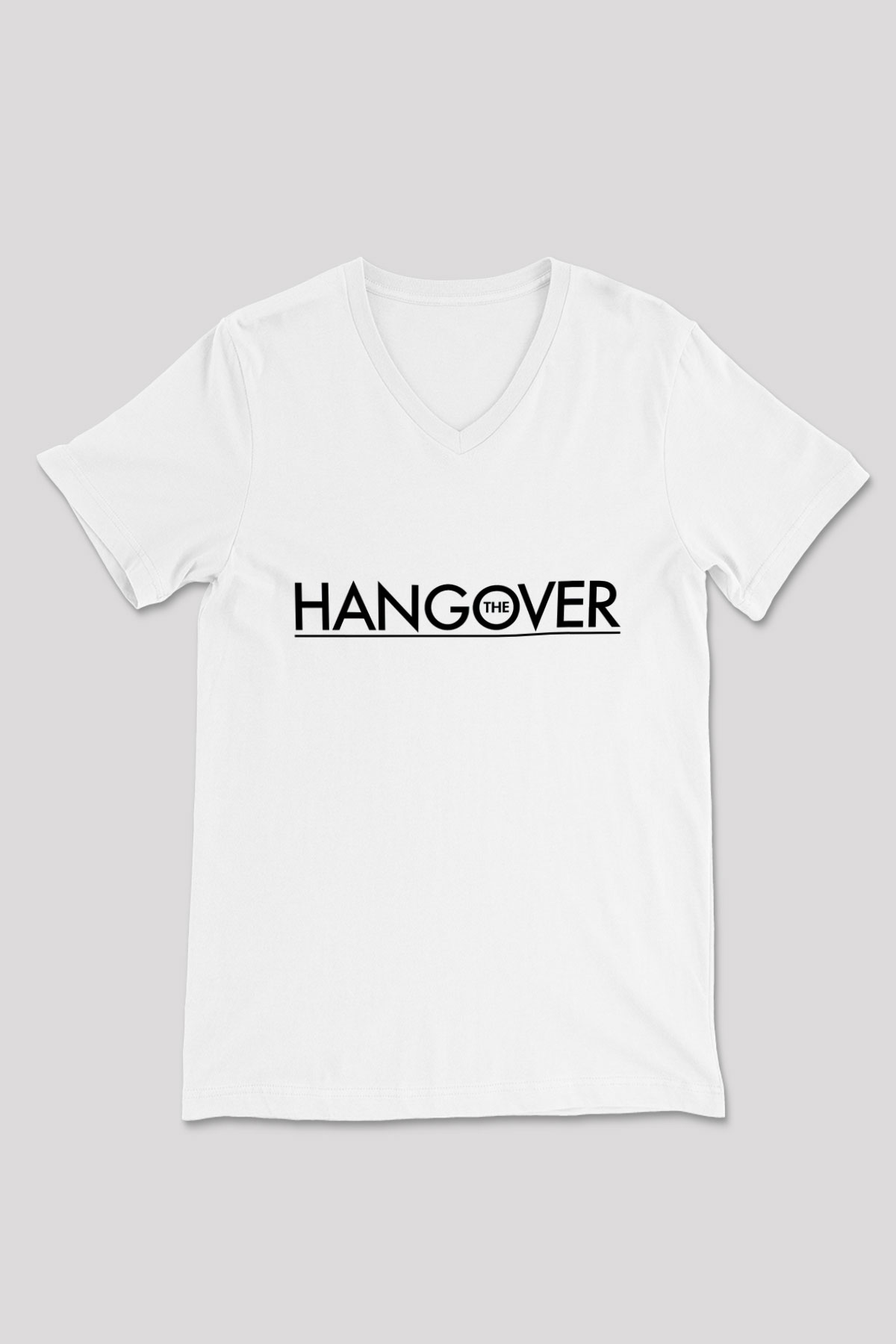 The Hangover Beyaz Unisex V Yaka Tişört T-Shirt