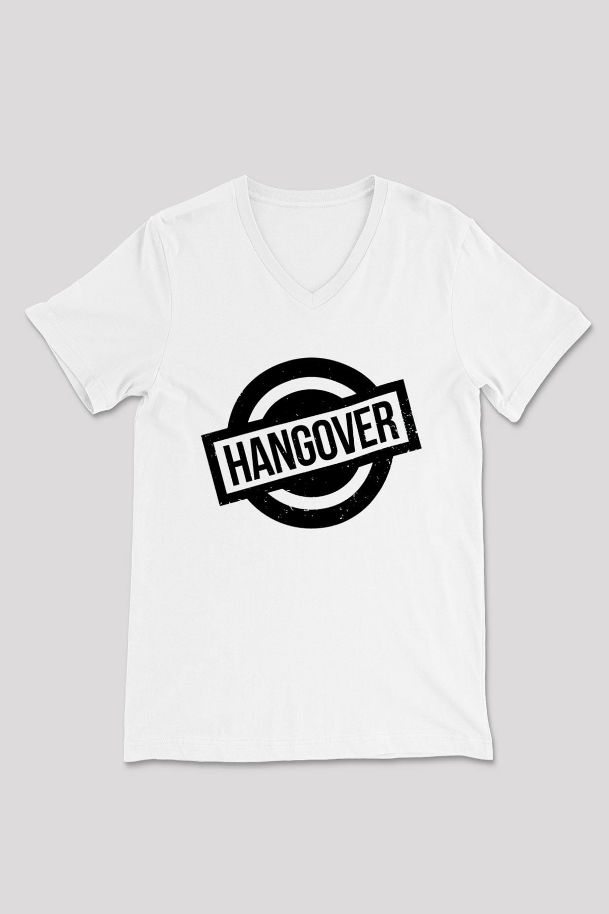 The Hangover Beyaz Unisex V Yaka Tişört T-Shirt