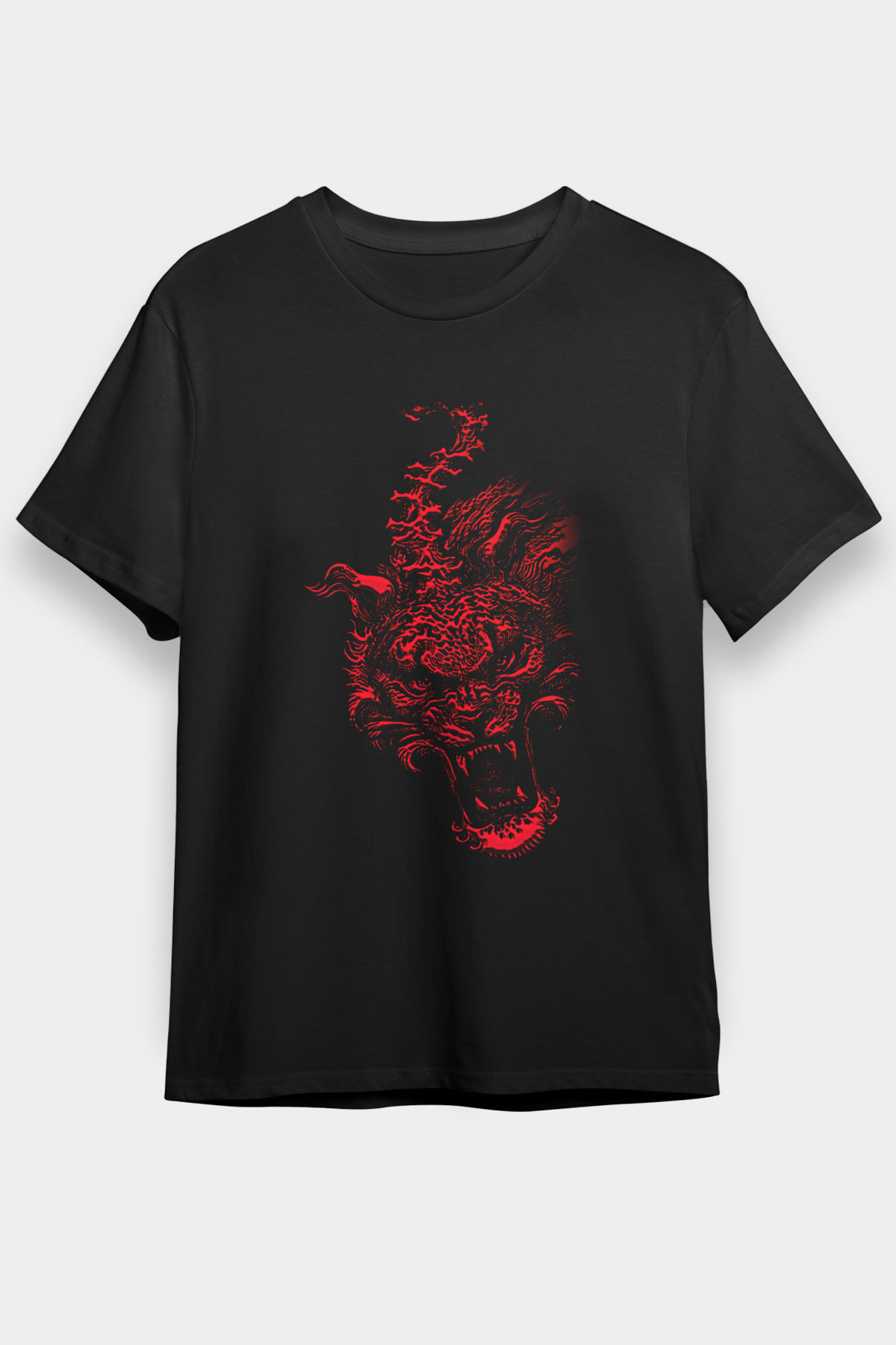 The Hu Baskılı Unisex Siyah Tişört - Tshirt