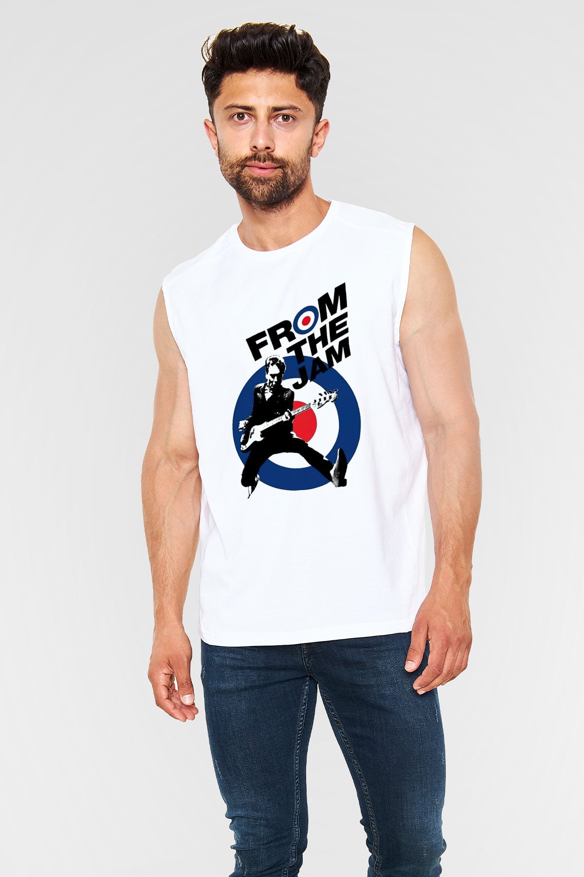 The Jam Beyaz Unisex Kolsuz Tişört