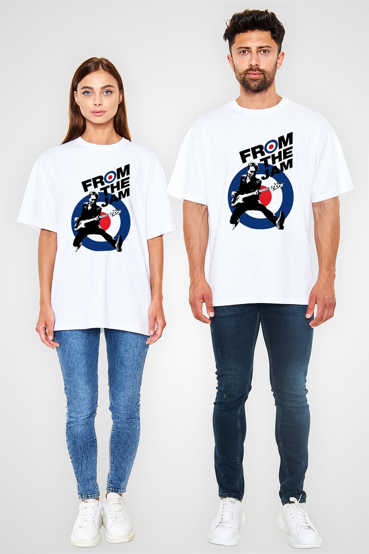 The Jam Beyaz Unisex Oversize Tişört T-Shirt