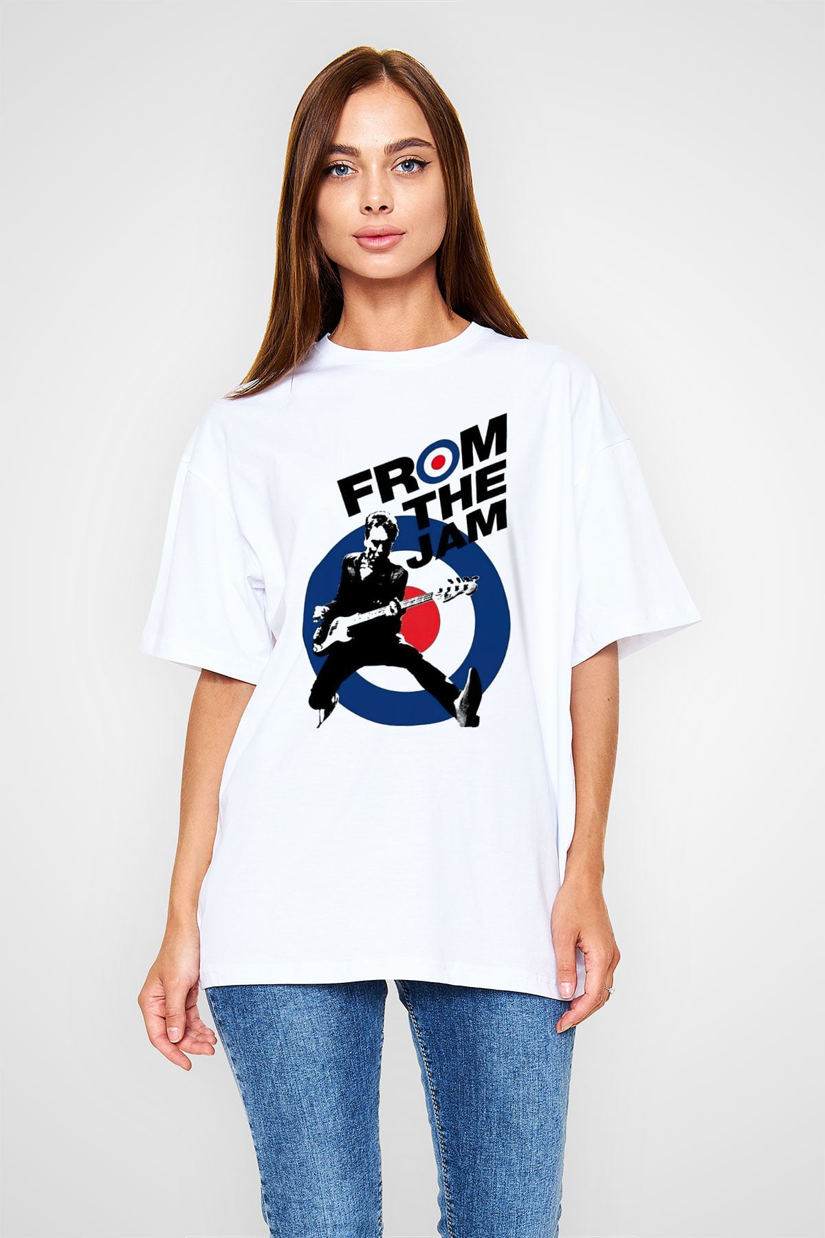 The Jam Beyaz Unisex Oversize Tişört T-Shirt