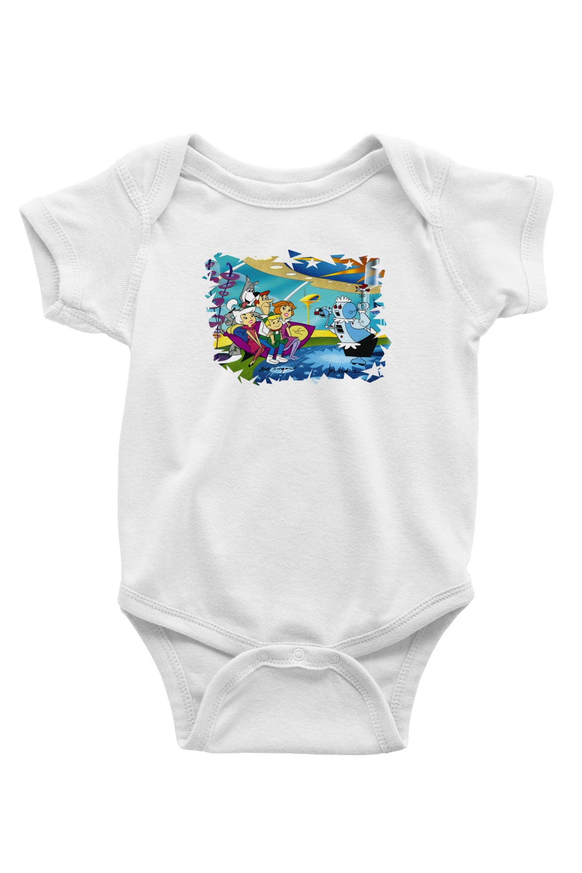 The Jetsons Jetsonlar Baskılı Beyaz Unisex Bebek Body - Zıbın