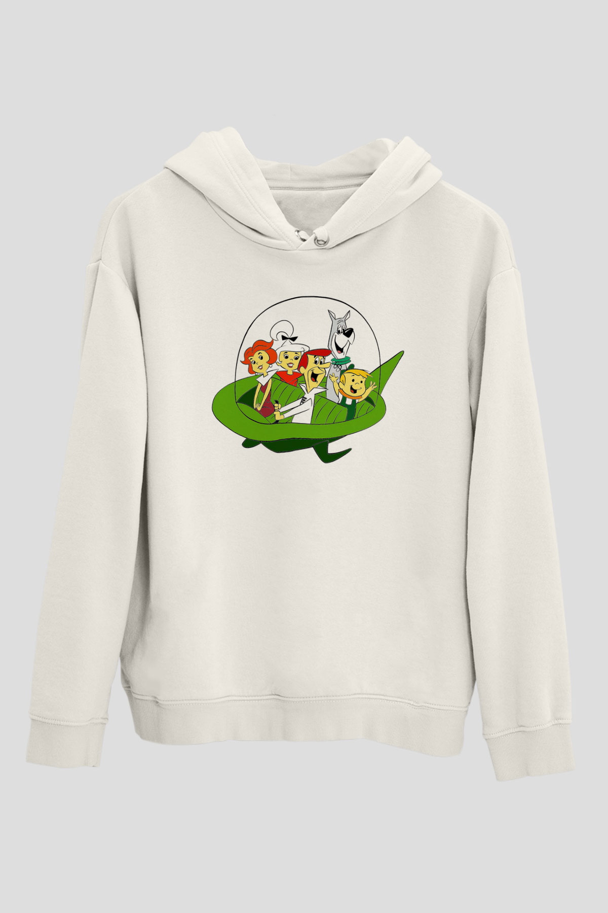 The Jetsons Jetsonlar Beyaz Unisex Kapşonlu Sweatshirt