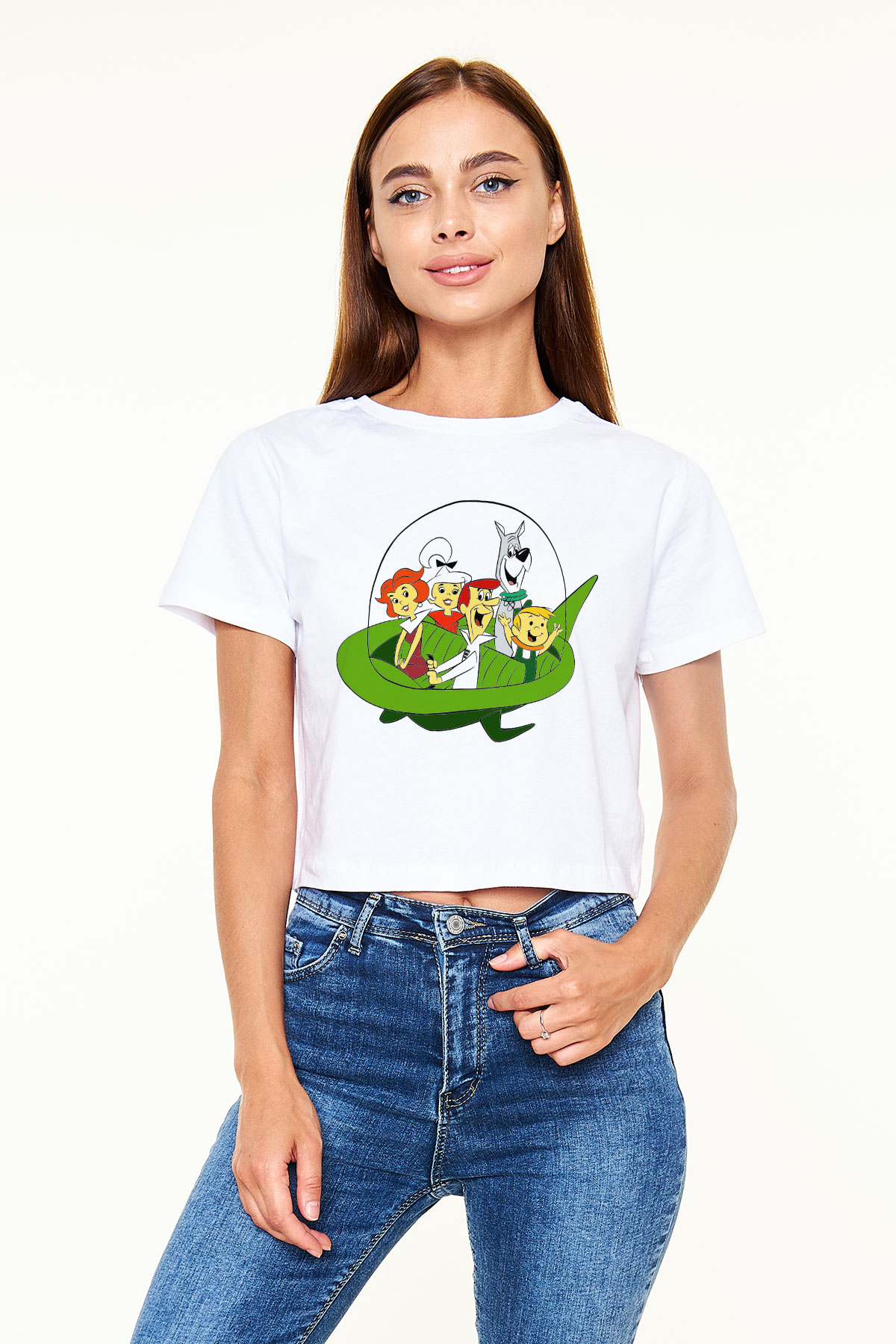 The Jetsons Jetsonlar Beyaz Unisex Oversize Tişört