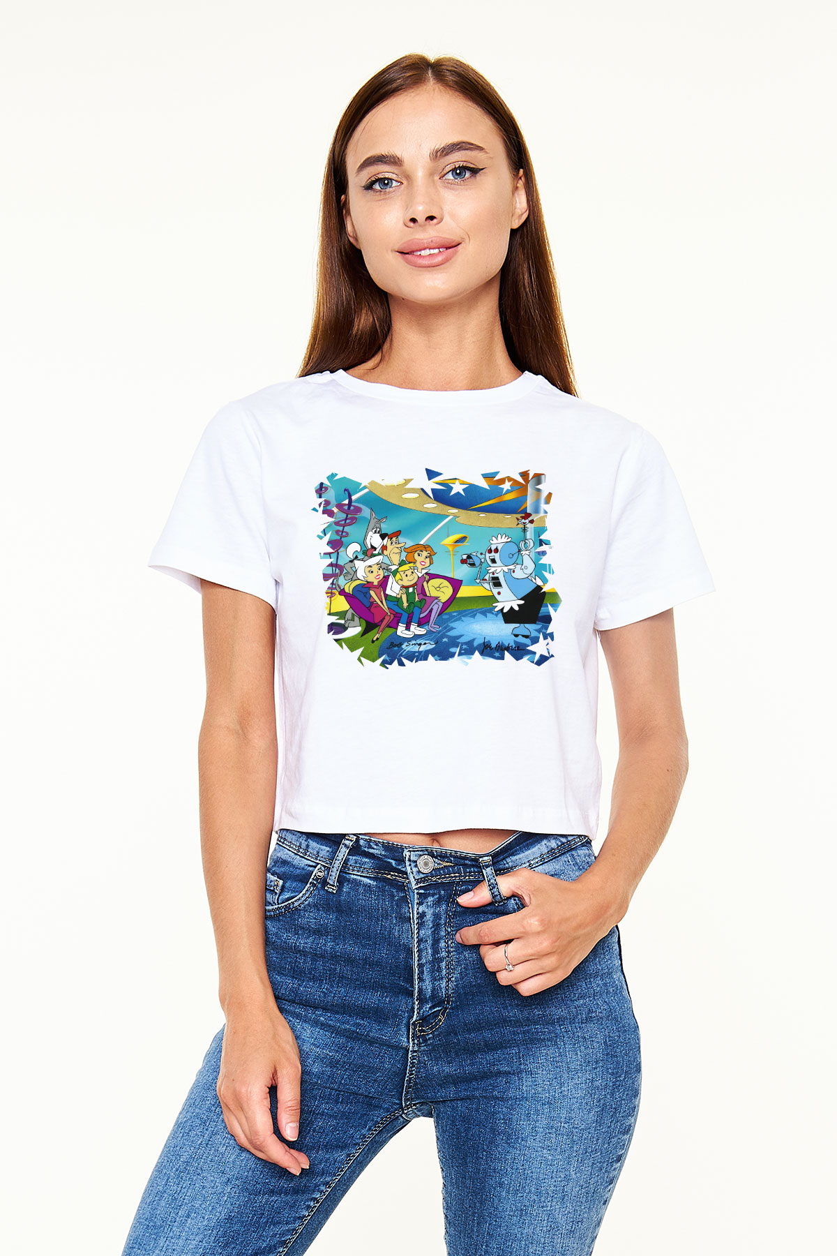 The Jetsons Jetsonlar Beyaz Unisex Oversize Tişört