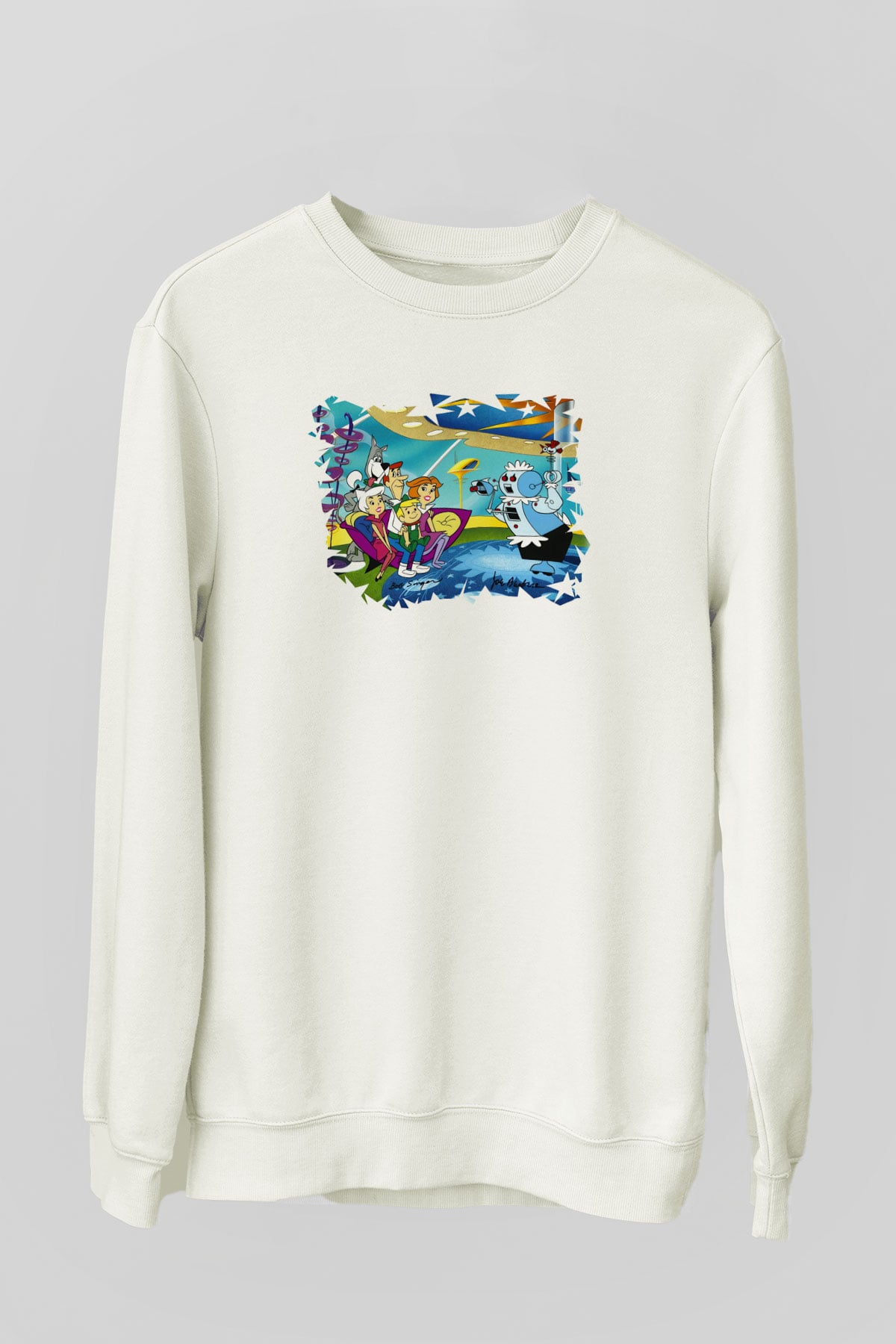 The Jetsons Jetsonlar Beyaz Unisex Sweatshirt