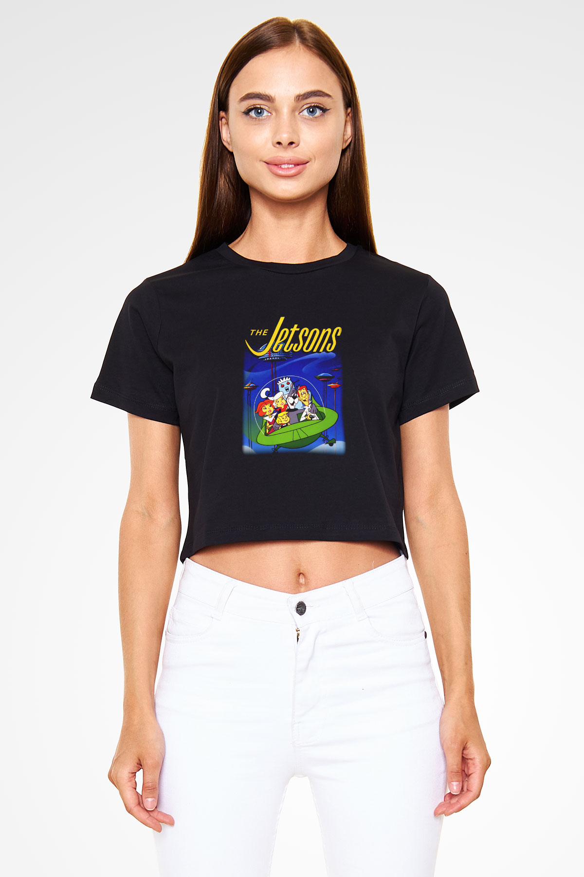The Jetsons Jetsonlar Siyah Crop Top Tişört