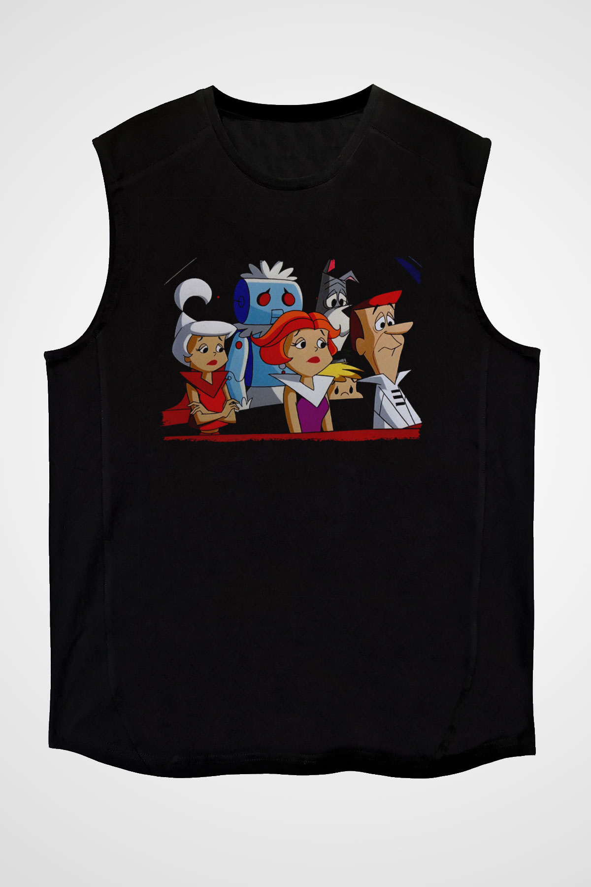 The Jetsons Jetsonlar Siyah Unisex  Kolsuz Tişört