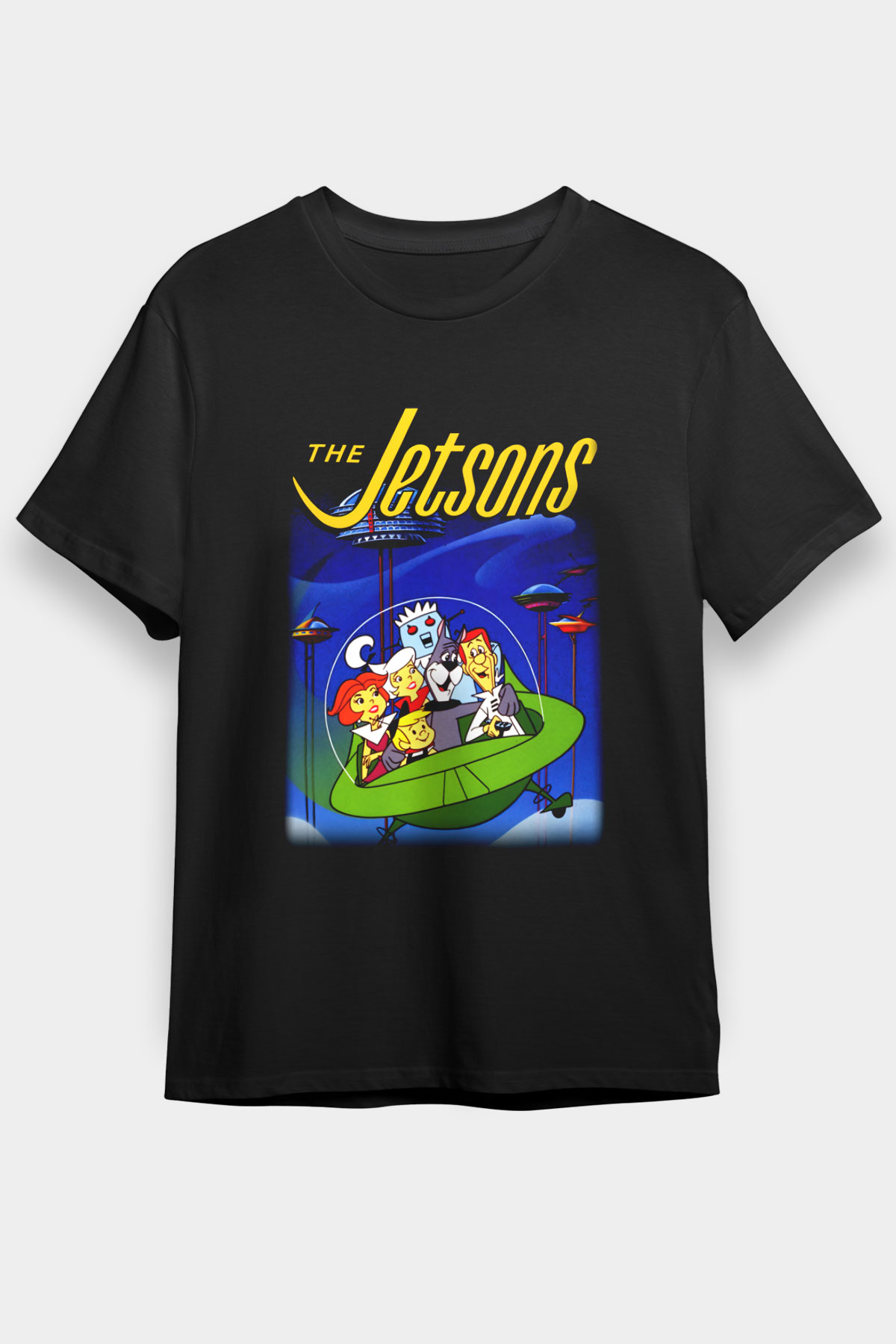 The Jetsons Jetsonlar Siyah Unisex Tişört