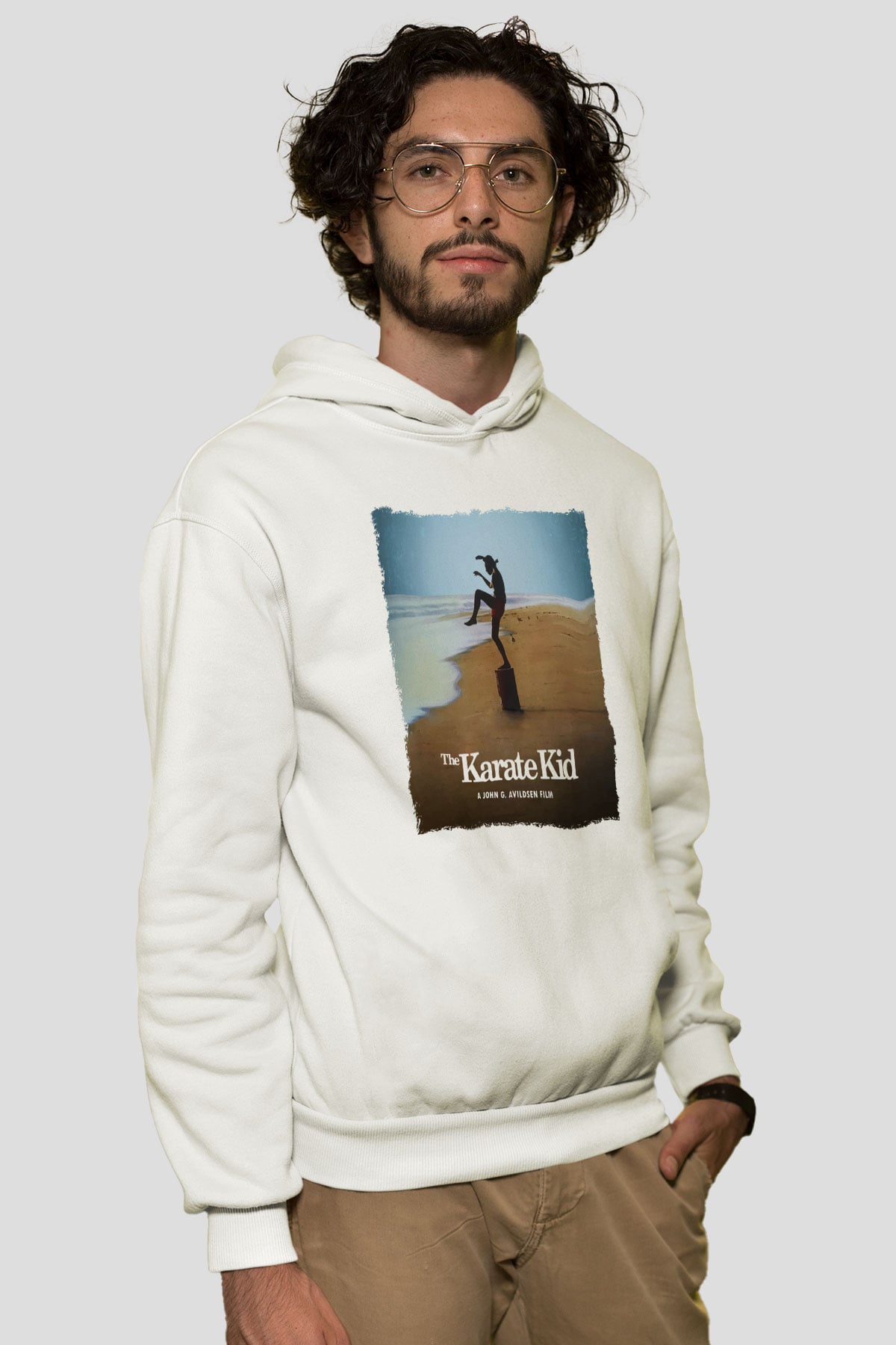 The Karate Kid Beyaz Unisex Hoodie
