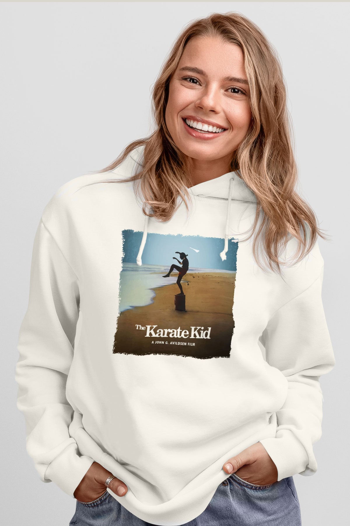 The Karate Kid Beyaz Unisex Hoodie