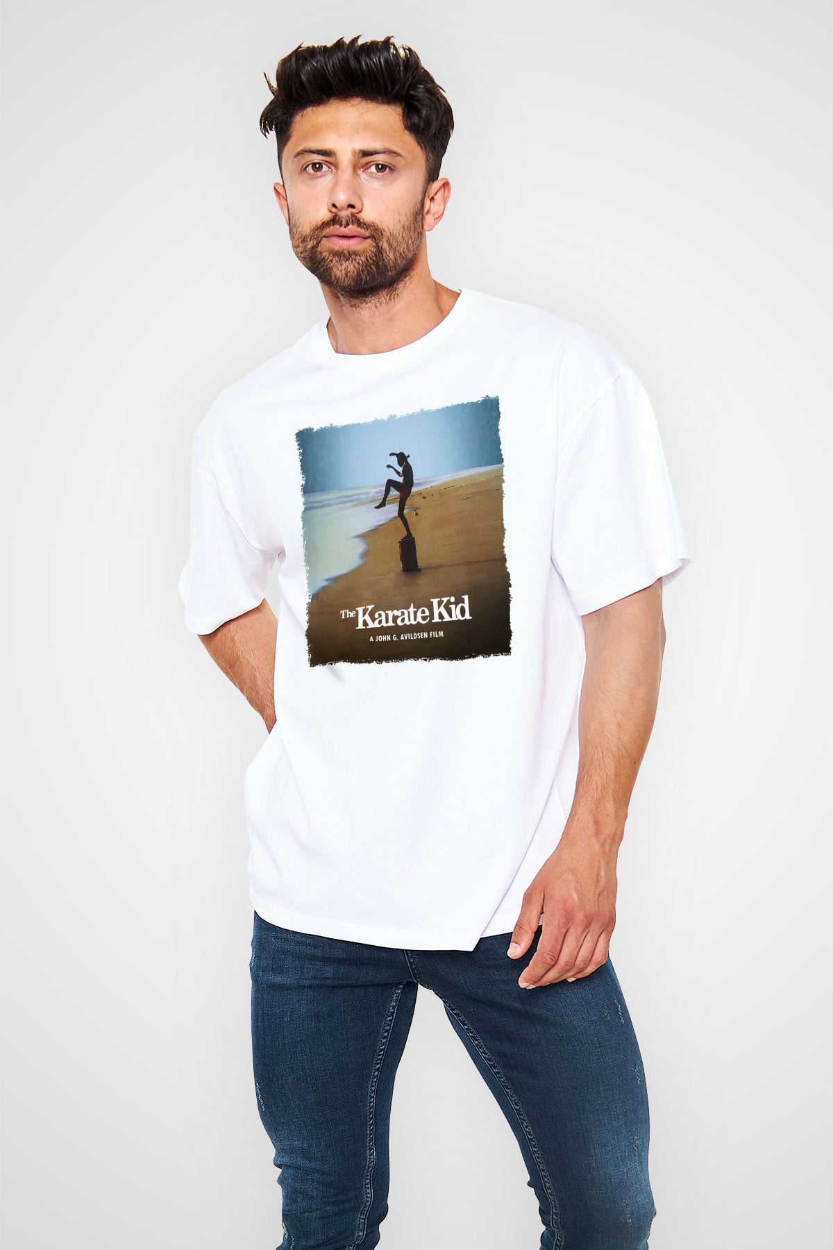 The Karate Kid Beyaz Oversize Tişört Oversize T-shirt