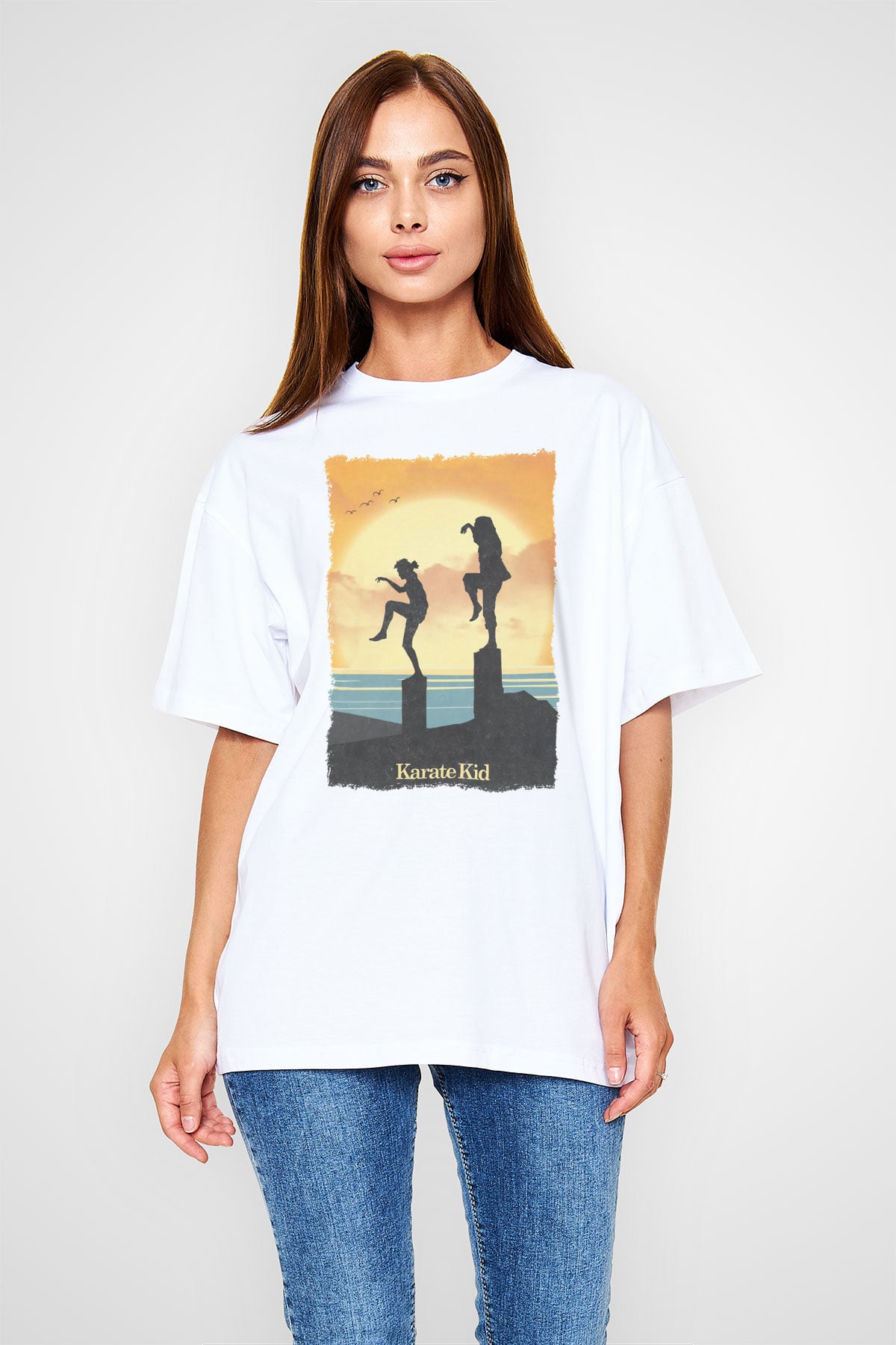 The Karate Kid Beyaz Oversize Tişört Oversize T-shirt