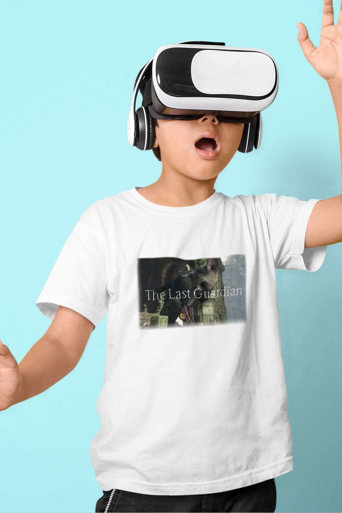 The Last Guardian Baskılı Beyaz Unisex Çocuk Tişört
