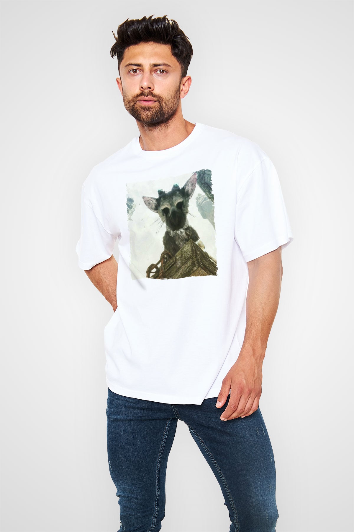 The Last Guardian Beyaz Oversize Tişört Oversize T-shirt
