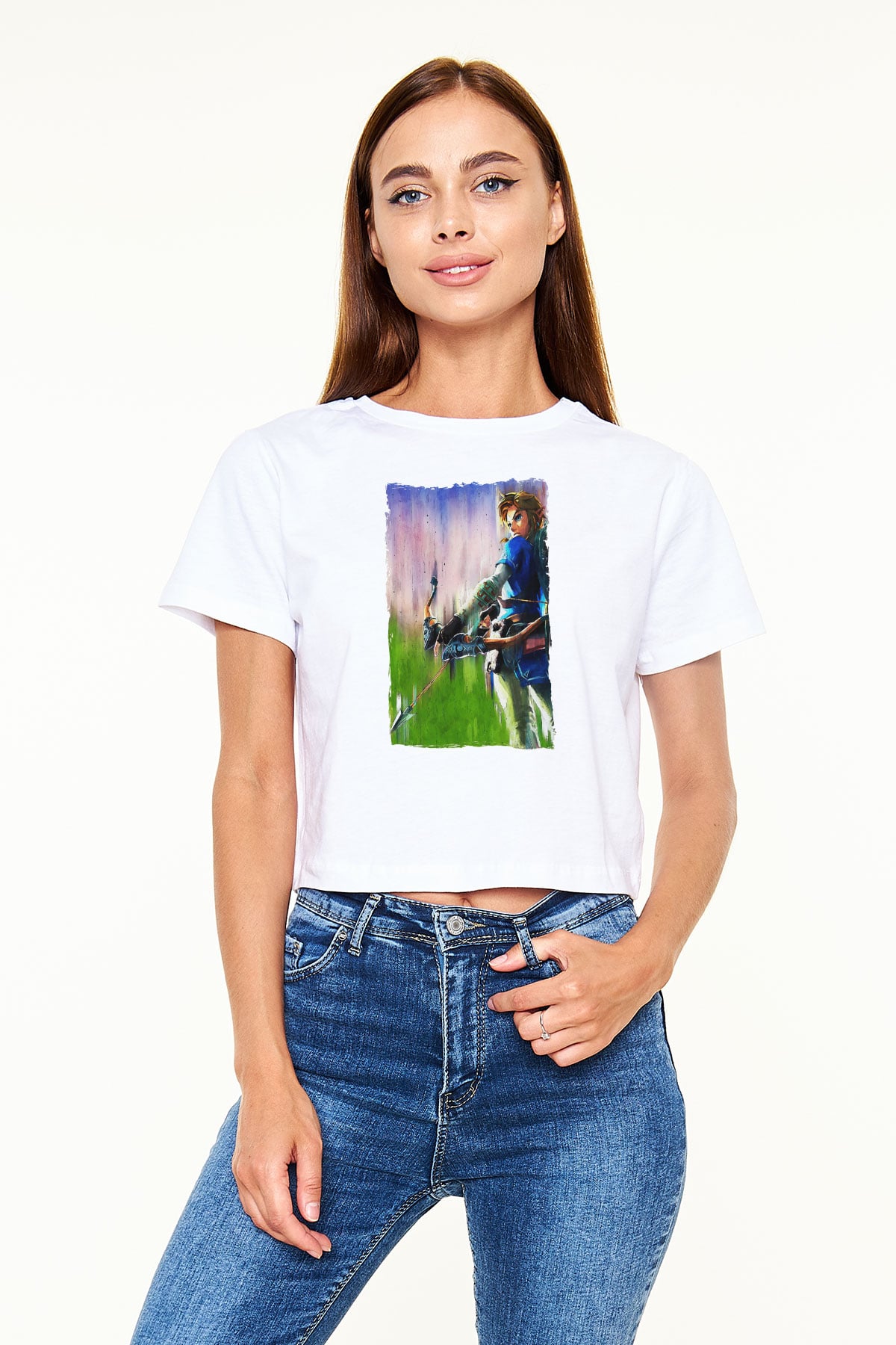 The Legend of Zelda Beyaz   Crop Top Tişört