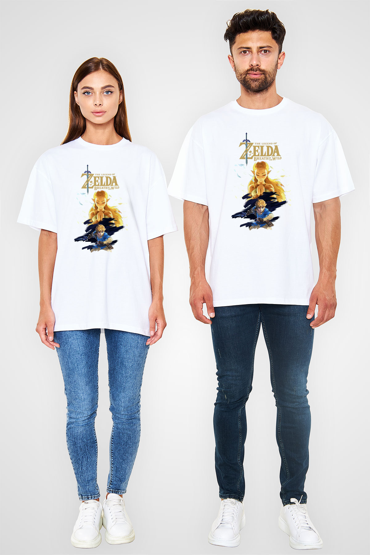The Legend of Zelda Beyaz Unisex Oversize Tişört