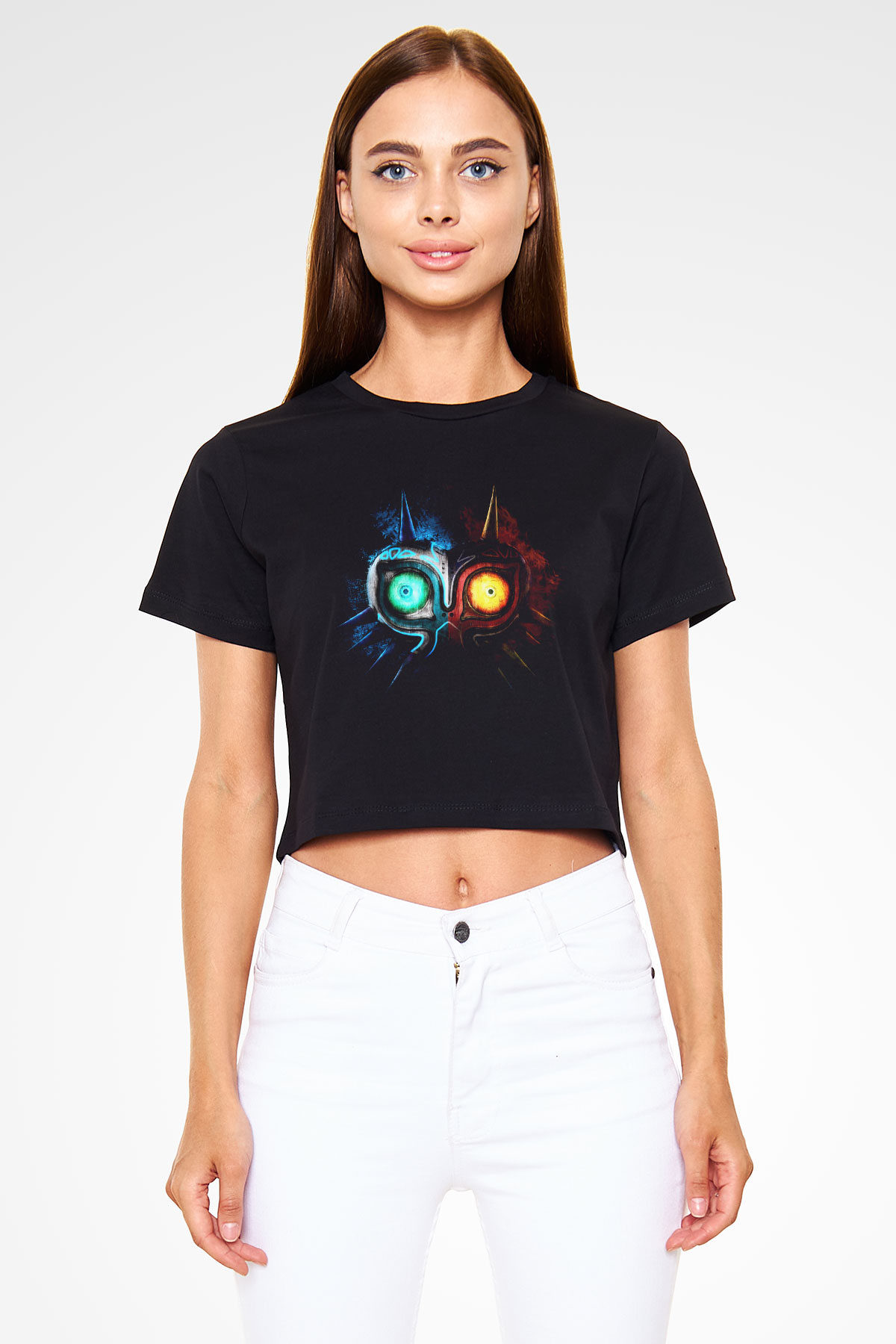 The Legend of Zelda Siyah Crop Top Tişört