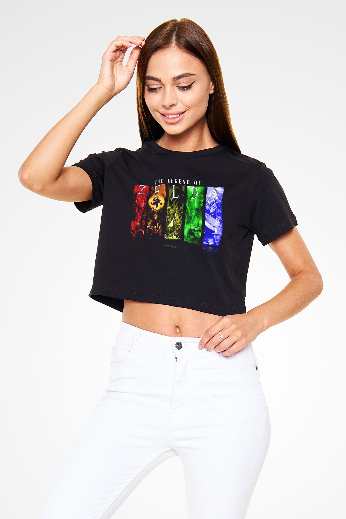 The Legend of Zelda Siyah Crop Top Tişört