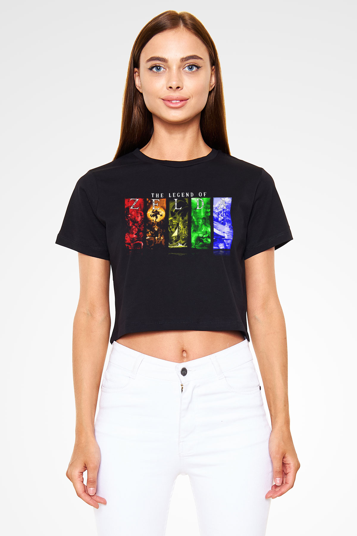 The Legend of Zelda Siyah Crop Top Tişört