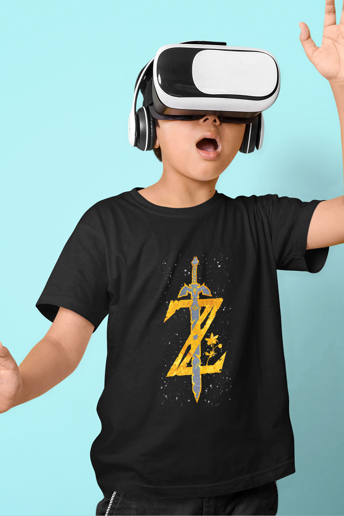 The Legend of Zelda Siyah Unisex  Çocuk Tişört