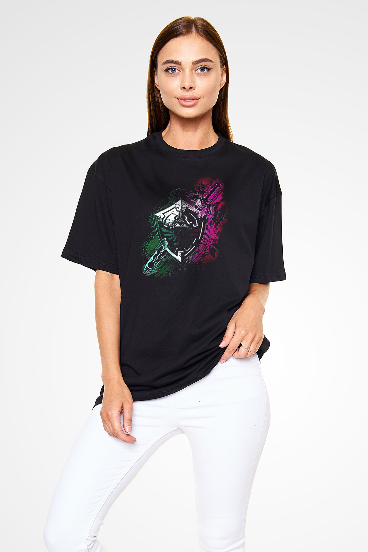 The Legend of Zelda Siyah Oversize Tişört