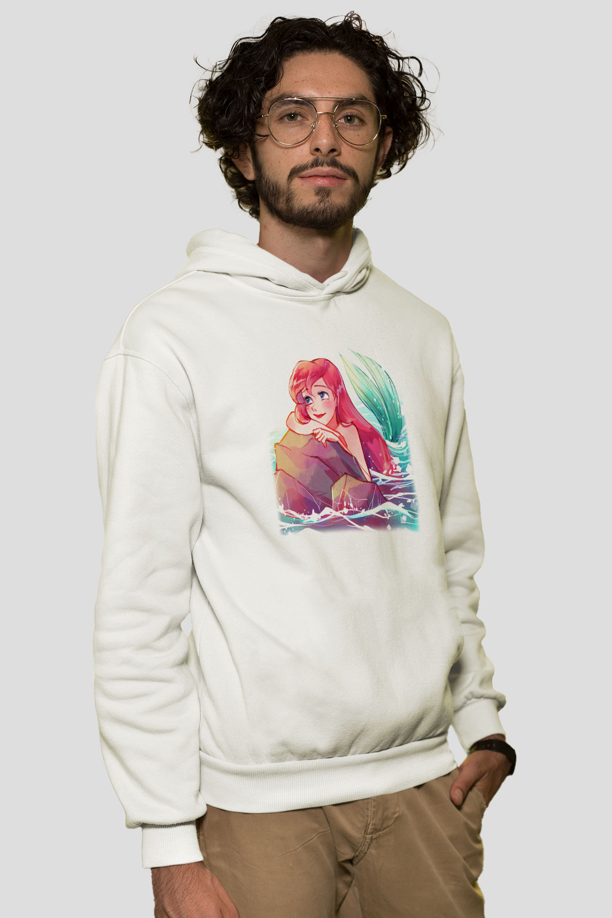 The Little Mermaid Beyaz Unisex Hoodie