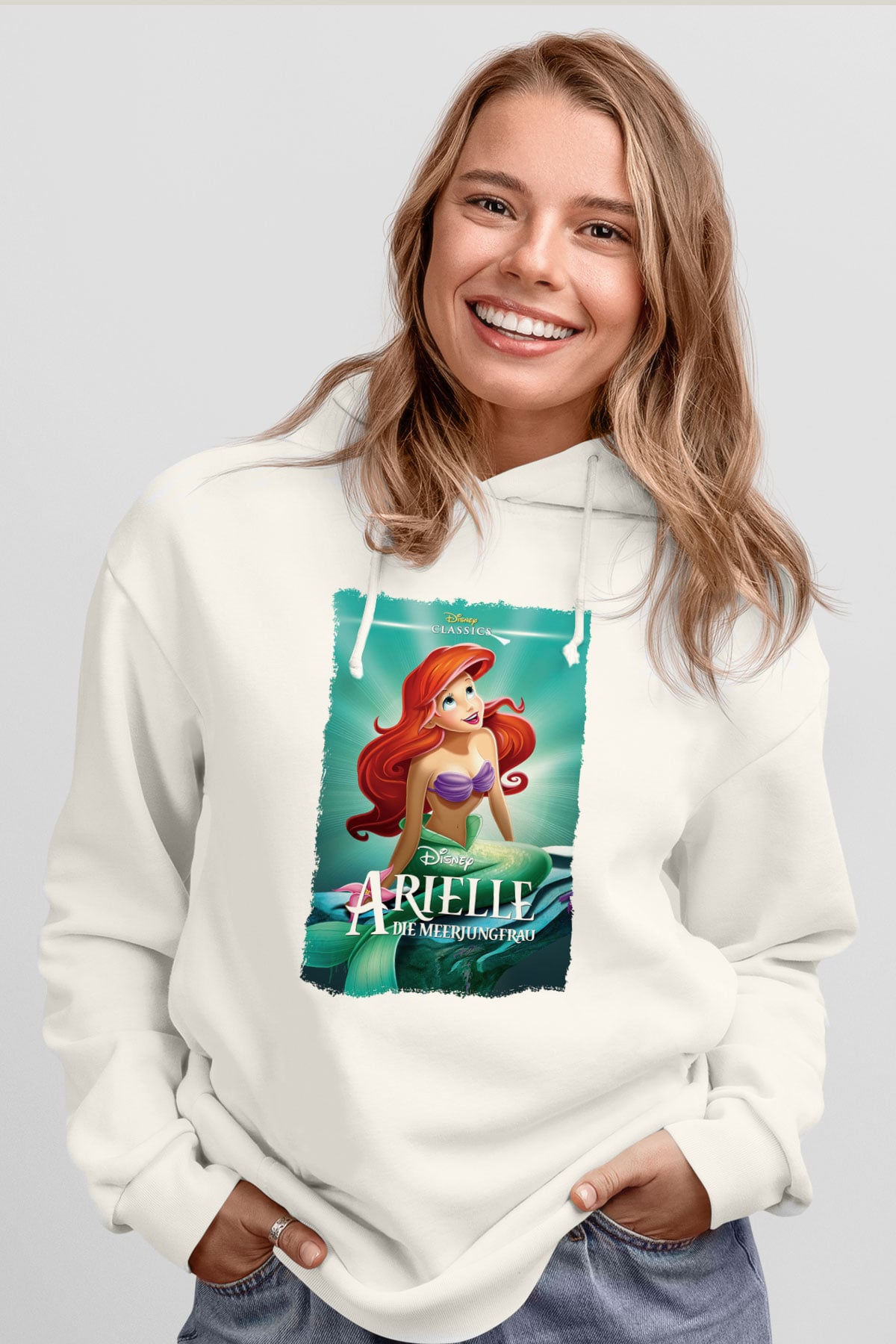 The Little Mermaid Beyaz Unisex Hoodie