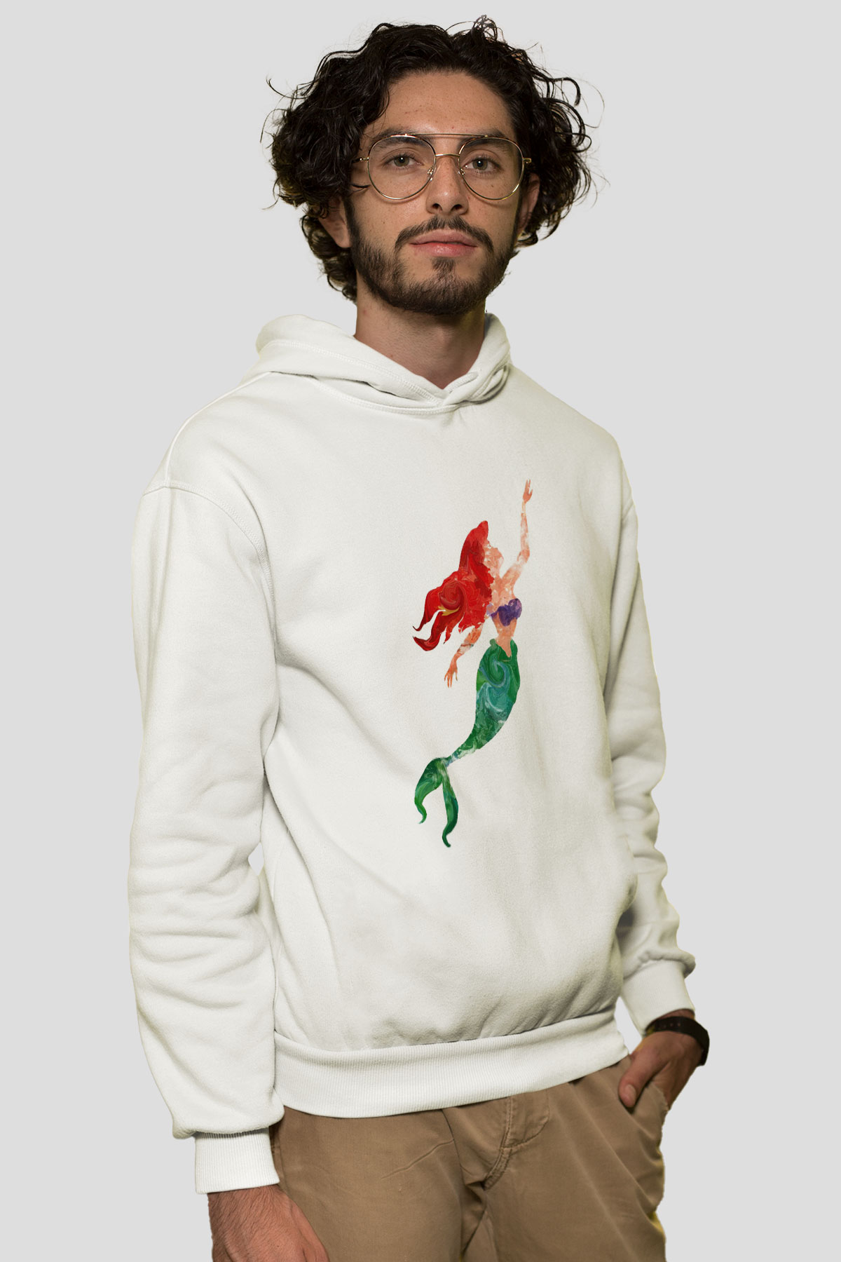 The Little Mermaid Beyaz Unisex Hoodie