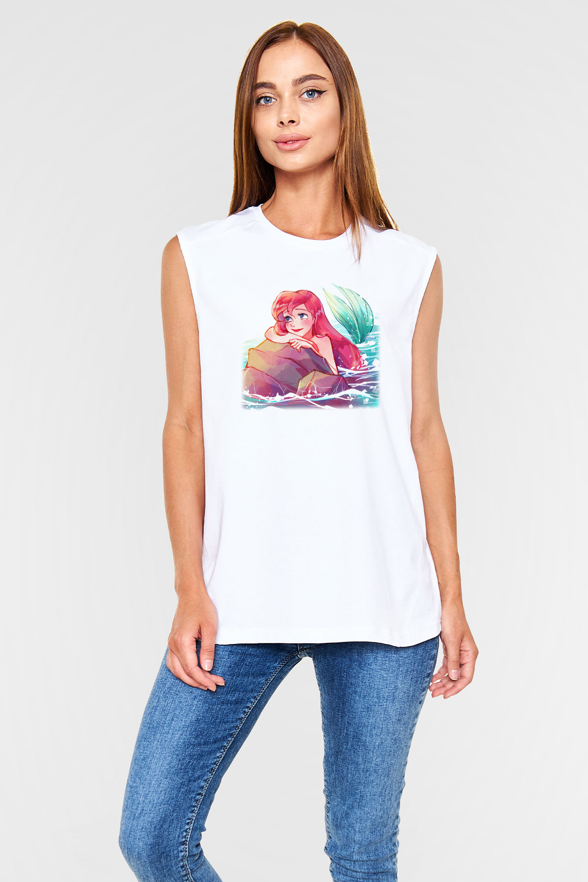 The Little Mermaid Beyaz Unisex Kolsuz Tişört