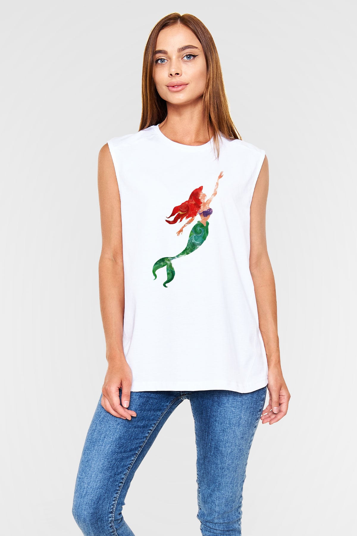 The Little Mermaid Beyaz Unisex Kolsuz Tişört