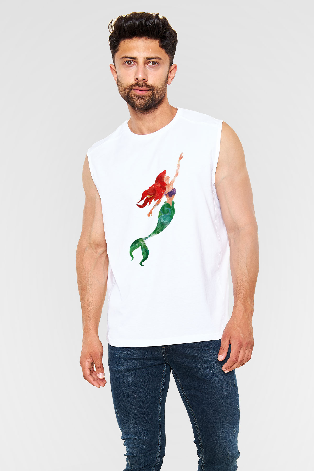 The Little Mermaid Beyaz Unisex Kolsuz Tişört
