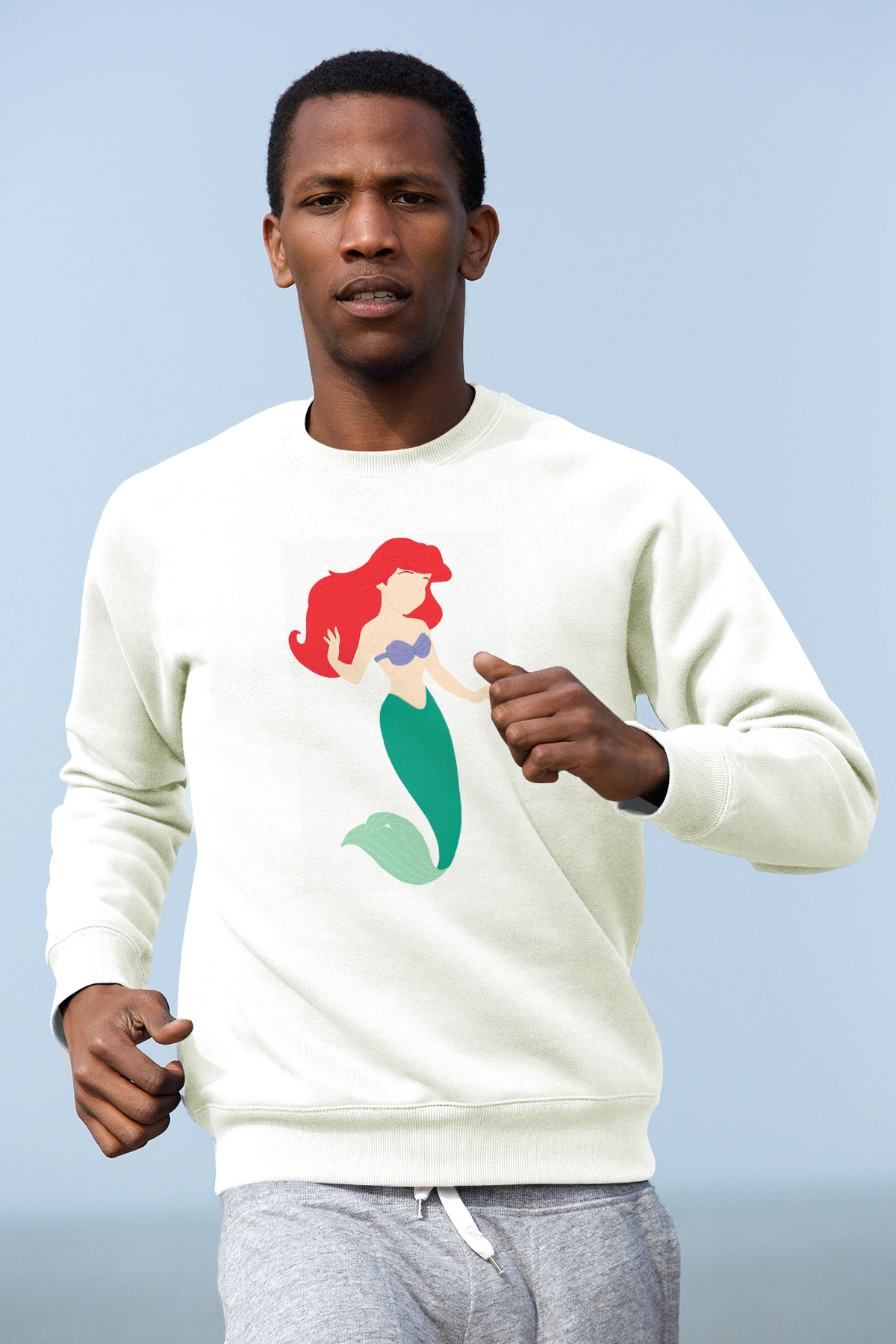 The Little Mermaid Beyaz Unisex Sweatshirt
