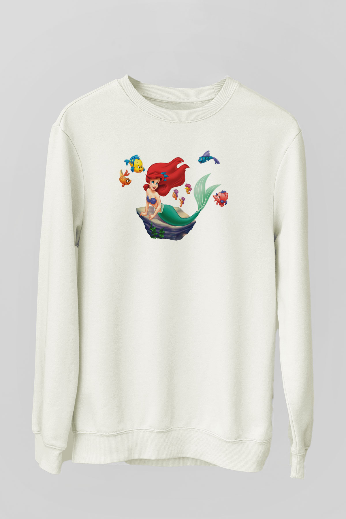 The Little Mermaid Beyaz Unisex Sweatshirt
