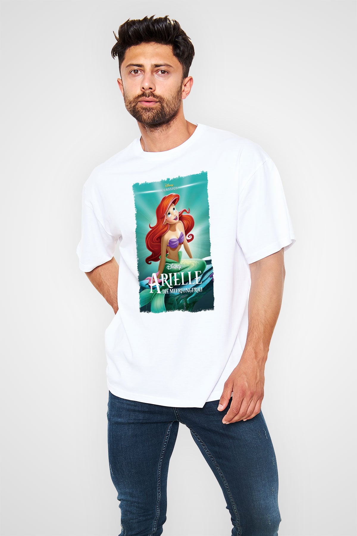 The Little Mermaid Beyaz Oversize Tişört Oversize T-shirt