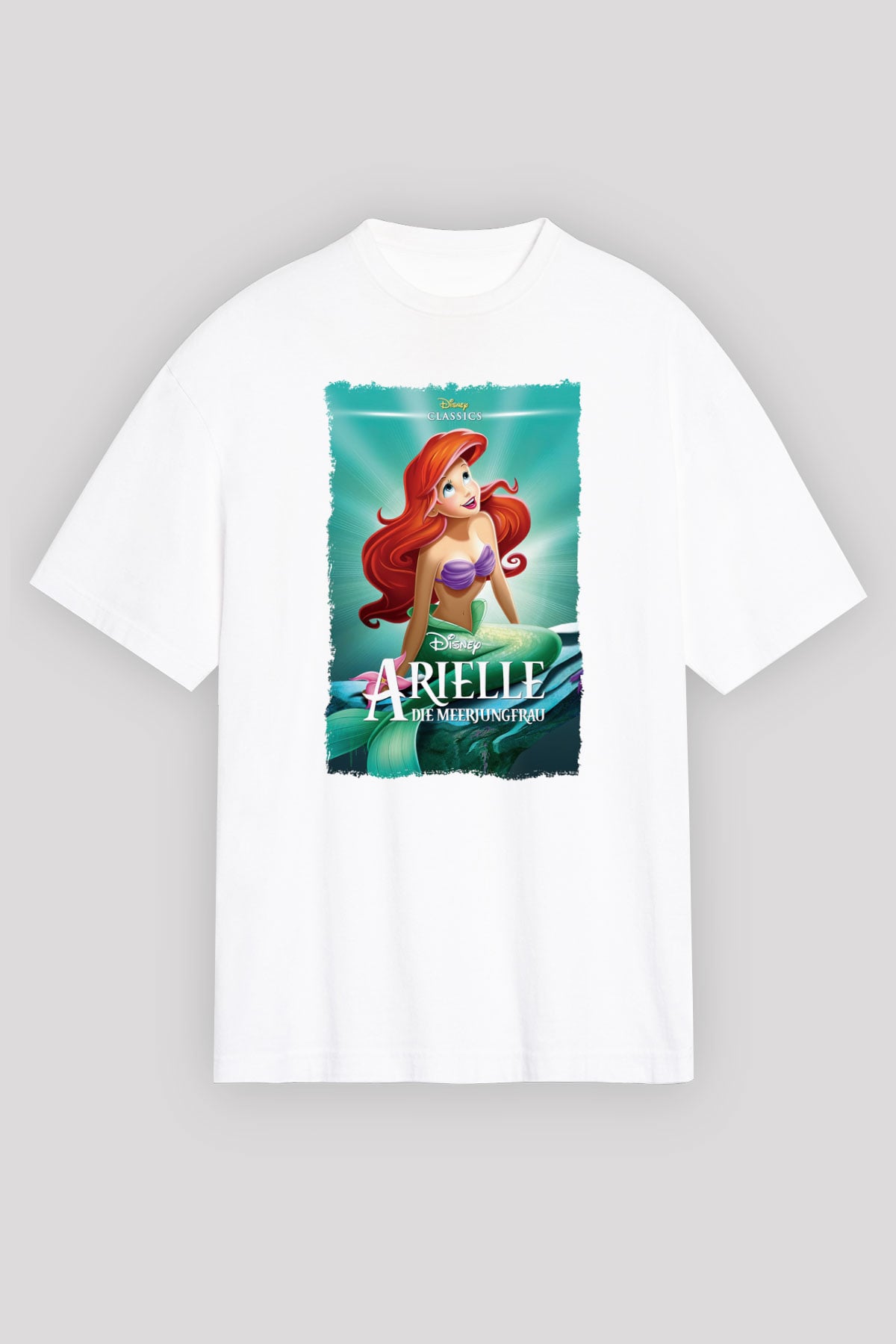 The Little Mermaid Beyaz Oversize Tişört Oversize T-shirt