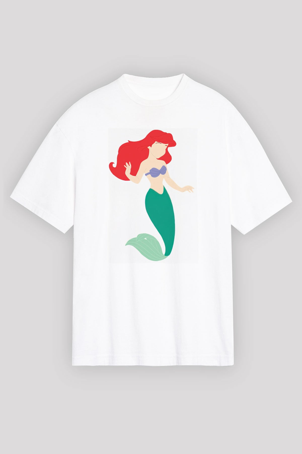 The Little Mermaid Beyaz Oversize Tişört Oversize T-shirt