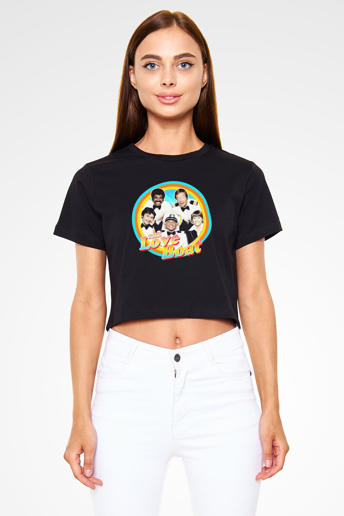 The Love Boat Siyah   Crop Top Tişört