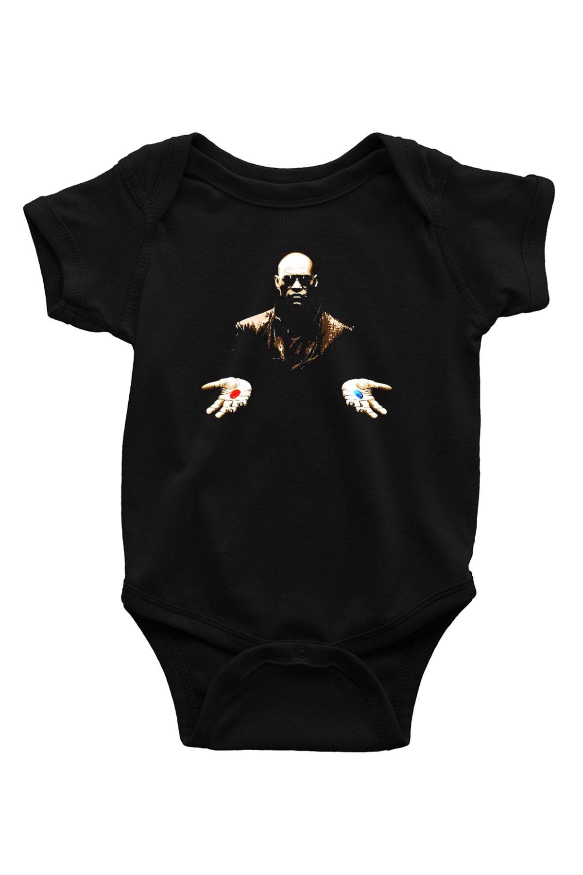 The Matrix Baskılı Siyah Bebek Body - Zıbın