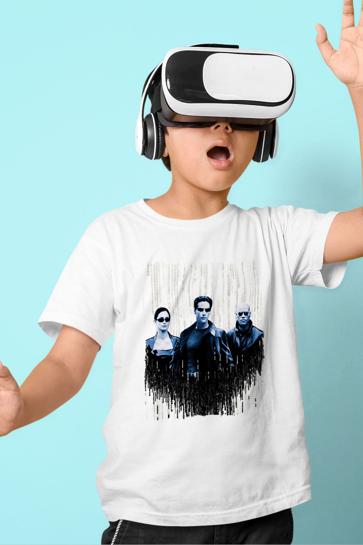 The Matrix Beyaz Unisex Çocuk Tişört