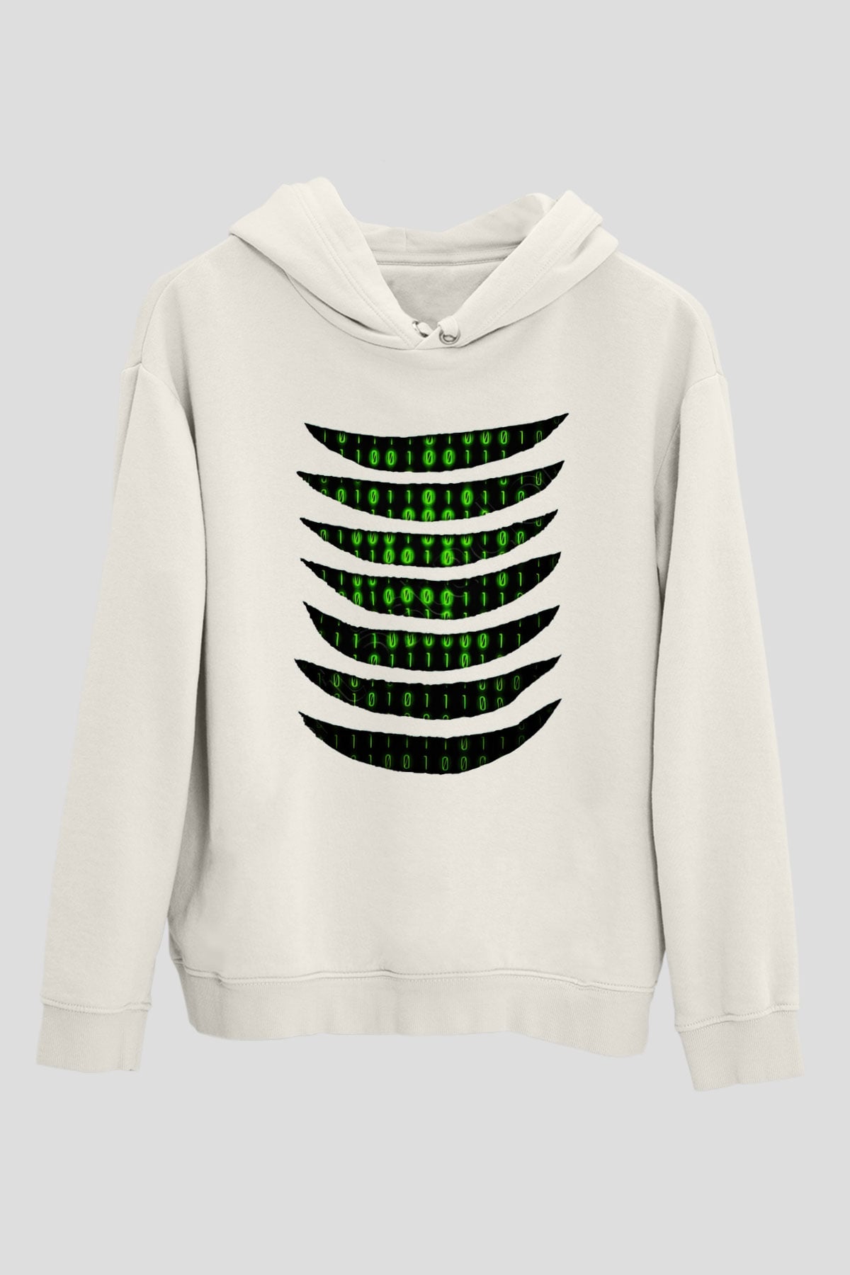 The Matrix Beyaz Unisex Hoodie