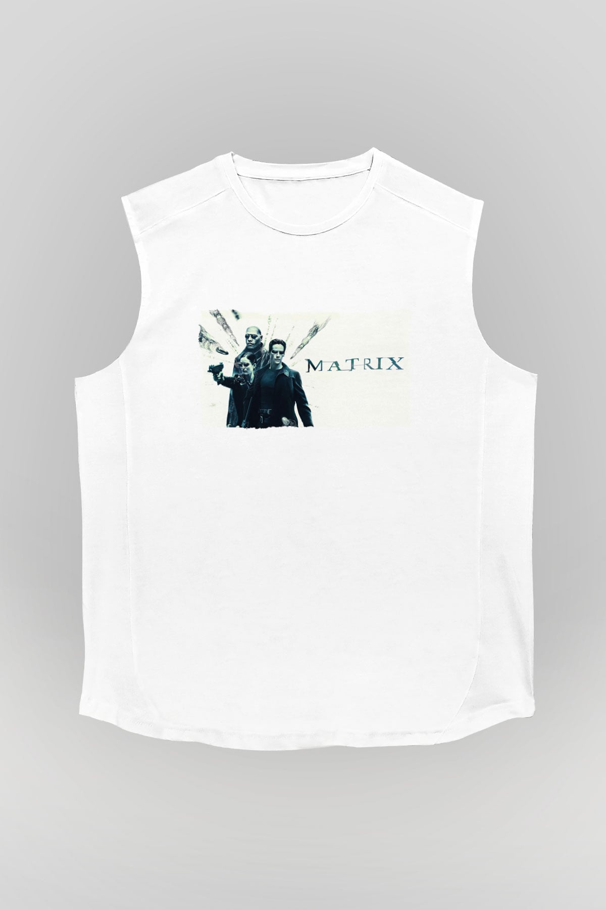 The Matrix Beyaz Unisex Kolsuz Tişört